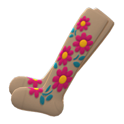 Embroidered-Flower Tights