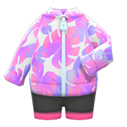 Leaf-Print Wet Suit
